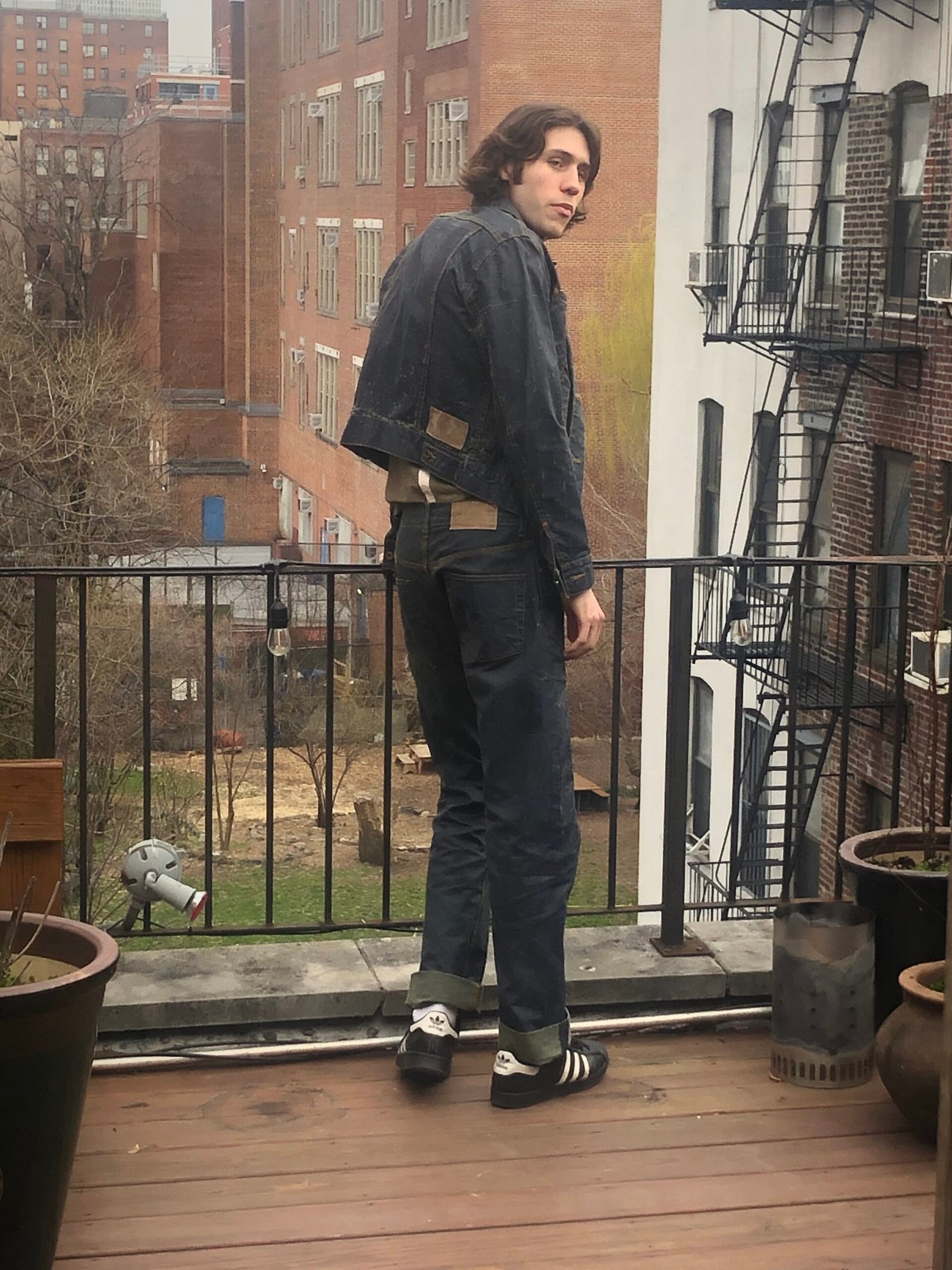 "Leevice" Acrylic Painted Indigo Jeans - Image 3
