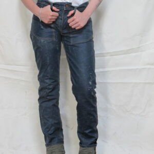 "Leevice" Acrylic Painted Indigo Jeans
